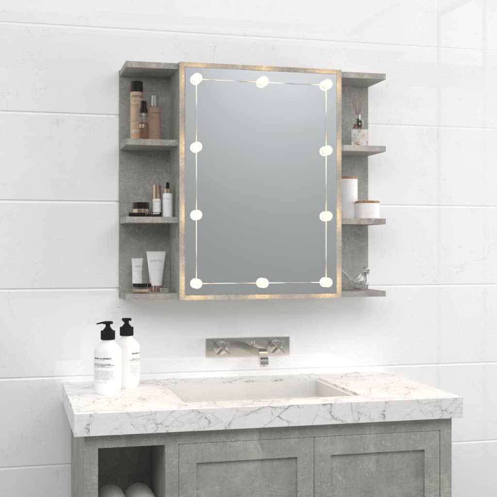 nnevl mirror cabinet with led concrete grey 70x16.5x60 cm nnevl mirror cabinet with led concrete grey 70x16.5x60 cm