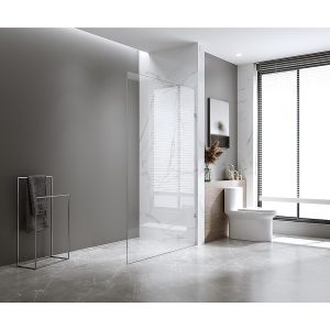 nnedsz 90x200cm single shower glass screen with black wall & floor u brackets